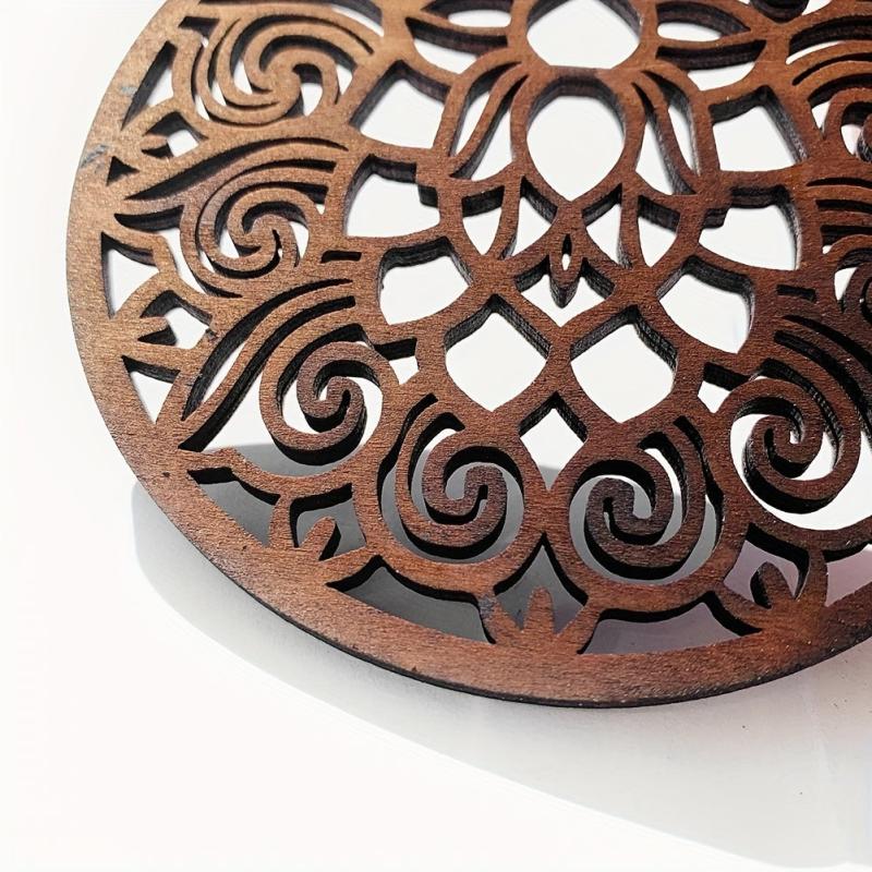 Wooden Lotus Coaster Cup Pad Mat Chakra Yoga Meditation Decor