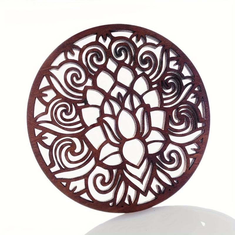 Wooden Lotus Coaster Cup Pad Mat Chakra Yoga Meditation Decor