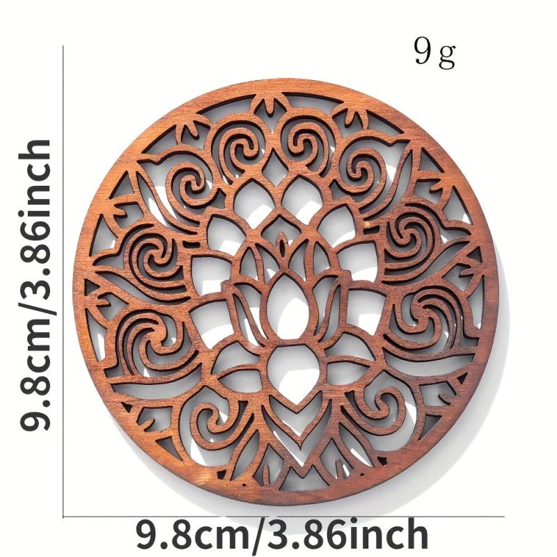 Wooden Lotus Coaster Cup Pad Mat Chakra Yoga Meditation Decor