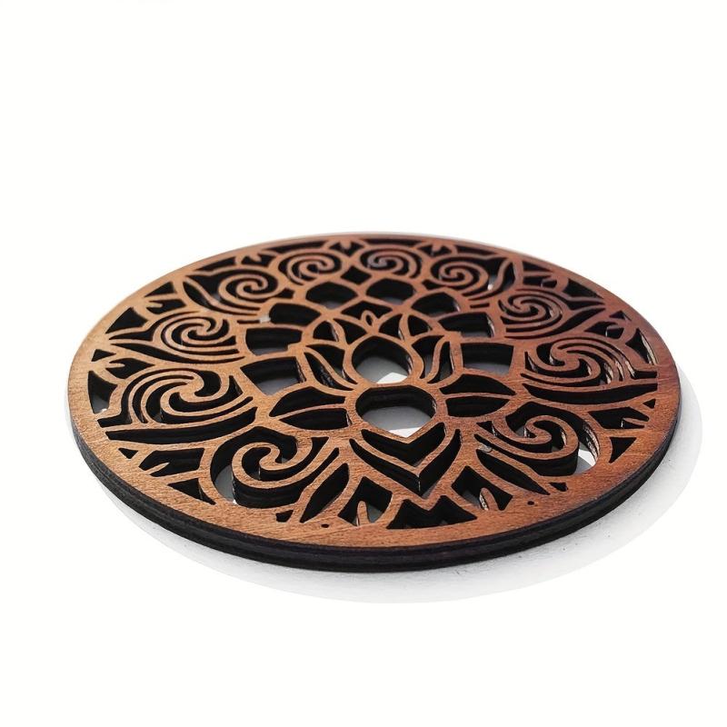 Wooden Lotus Coaster Cup Pad Mat Chakra Yoga Meditation Decor