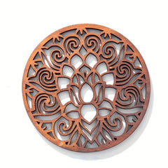 Wooden Lotus Coaster Cup Pad Mat Chakra Yoga Meditation Decor
