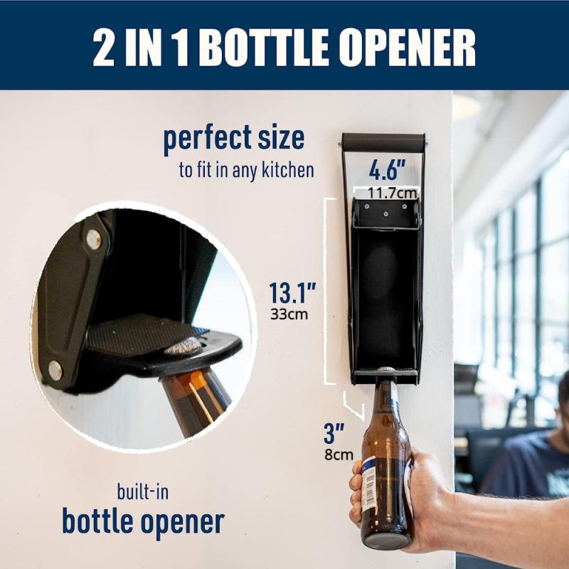 16oz Metal Can Crusher Heavy Duty Wall Mounted Smasher for Recycling