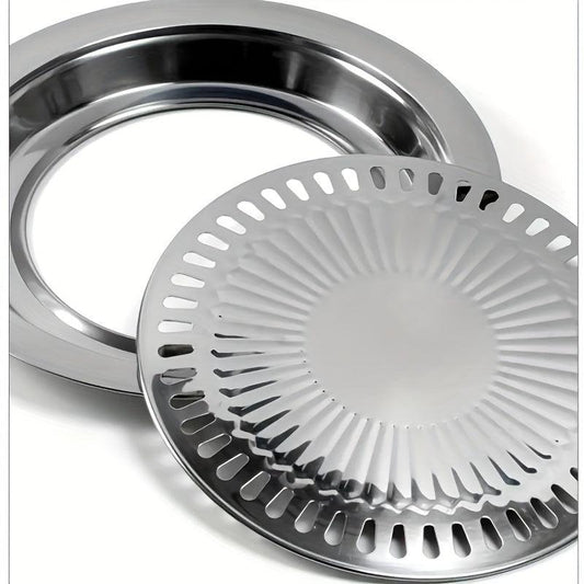 Stainless Steel BBQ Plate Grilling Pan Nonstick Roasting