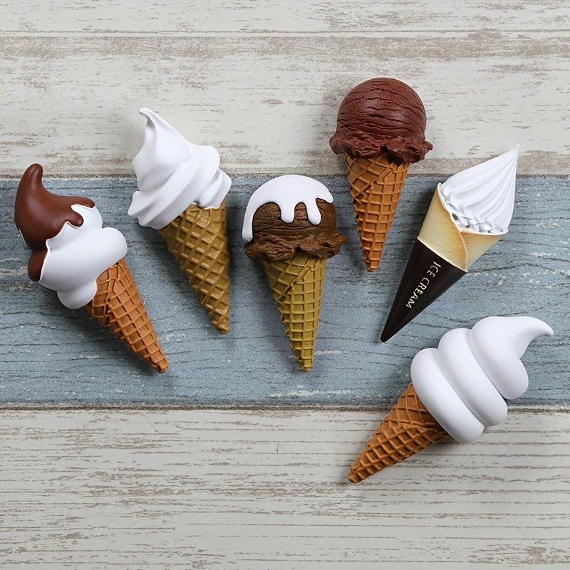 1pc Ice Cream Fridge Magnet Resin Simulation Food Sticker