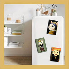 3pcs Funny Pearl Cat Refrigerator Magnets for Home Gift Decoration