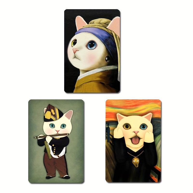 3pcs Funny Pearl Cat Refrigerator Magnets for Home Gift Decoration