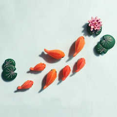 8Pcs Lotus Pond Carp Fridge Magnets Whiteboard Home Decoration