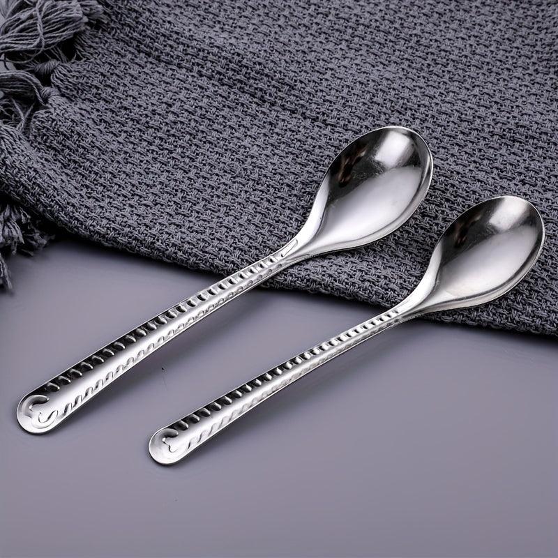 2pcs Long Handle Stainless Steel Kitchen Spoon Set