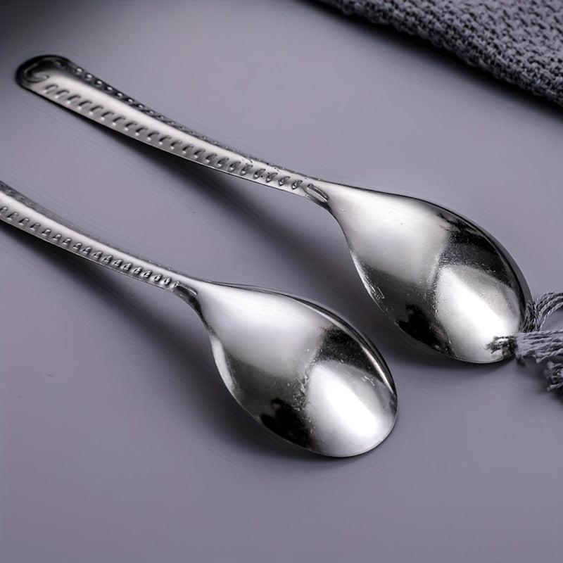 2pcs Long Handle Stainless Steel Kitchen Spoon Set