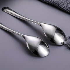 2pcs Long Handle Stainless Steel Kitchen Spoon Set