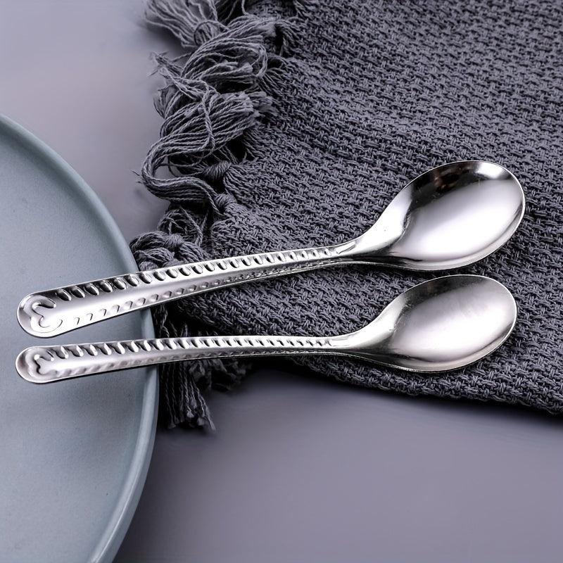 2pcs Long Handle Stainless Steel Kitchen Spoon Set