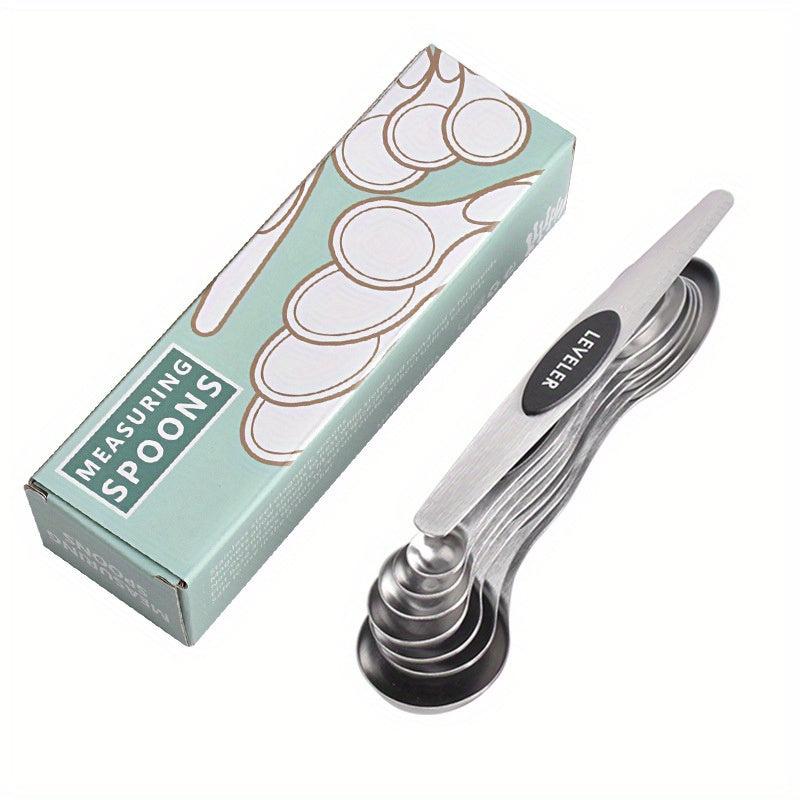 8pcs Stainless Steel Magnetic Double Head Measuring Spoon Set