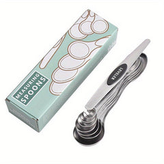 8pcs Stainless Steel Magnetic Double Head Measuring Spoon Set
