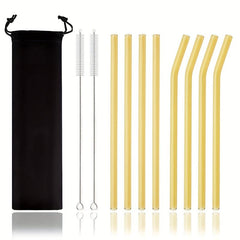 Glass Straw Transparent Heart Straw With Cleaning Brush Reusable Straw