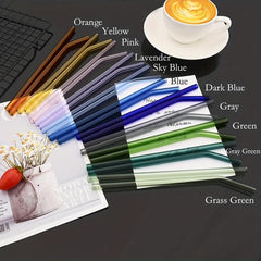 Glass Straw Transparent Heart Straw With Cleaning Brush Reusable Straw