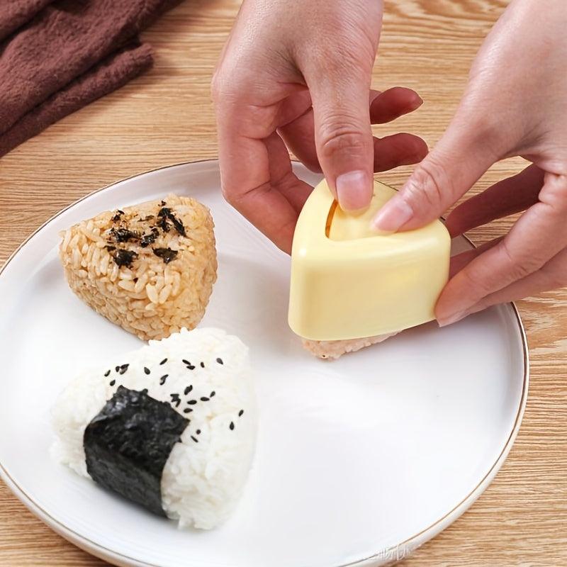 2pcs Yellow Triangle Onigiri Molds for Bento Box, Kitchen Gadgets