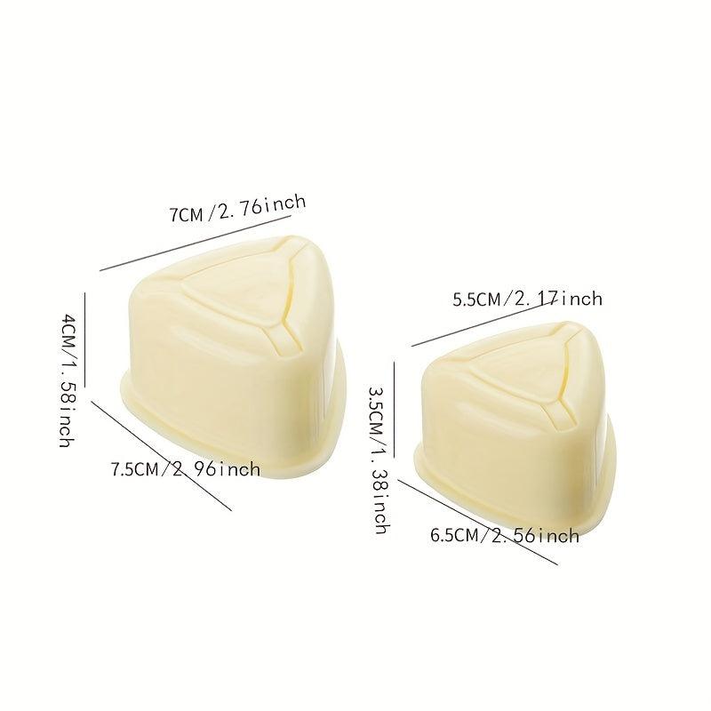 2pcs Yellow Triangle Onigiri Molds for Bento Box, Kitchen Gadgets