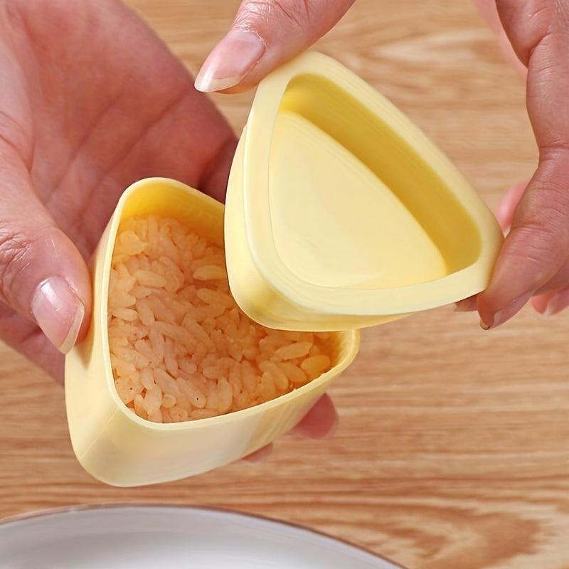 2pcs Yellow Triangle Onigiri Molds for Bento Box, Kitchen Gadgets