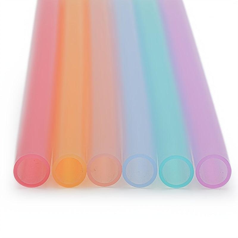 6pcs Reusable Silicone Straws 9.25 x 0.32 Multicolor