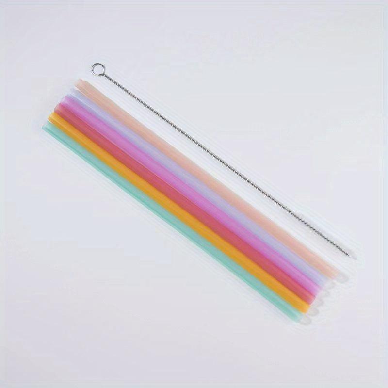 6pcs Reusable Silicone Straws 9.25 x 0.32 Multicolor