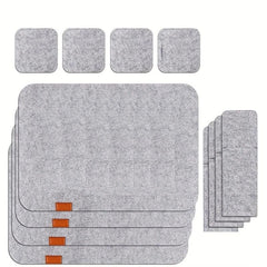 4 Sets Felt Placemat Cup Mat Fork Mat Non-woven Table Mat Square