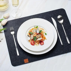4 Sets Felt Placemat Cup Mat Fork Mat Non-woven Table Mat Square