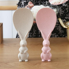 Cute Bunny Shape Rice Scoop Non Stick Standable Rice Spoon Household Rice Cooker