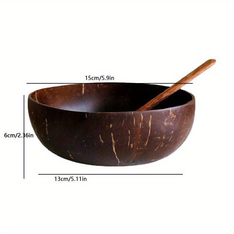 1pc Coconut Shell Bowl with Spoon Creative Salad Bowl Cereal Bowl