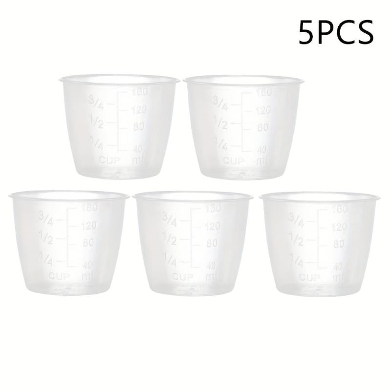 5pcs Rice Measuring Cup Clear Scale Cup Plastic Transparent Rice Measuring Cups