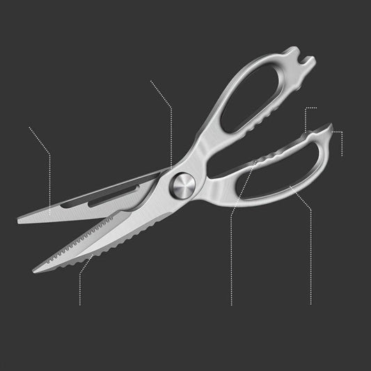 Kitchen Scissors Stainless Steel Barbecue Shears Multifunctional Bone Scissors