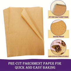 50 Packs Baking Paper Non-stick Parchment - Perfect for Baking Kitchen