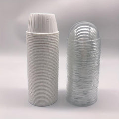 50pcs Cake Cups With Lids Heat Resistant Cake Paper Holder