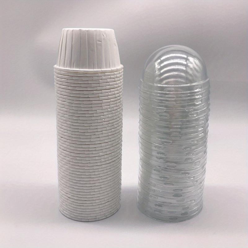 50pcs Cake Cups With Lids Heat Resistant Cake Paper Holder