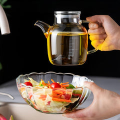 600ml Glass Cooking Bottle with Measurement Large Olive Dispenser