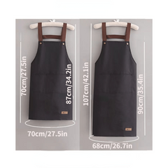 Waterproof Kitchen Apron Custom Print Waist Storage Convenient Men Women Chief