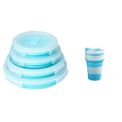 4pcs Collapsible Food Storage Containers with Lids for Camping Bento Lunch Boxes