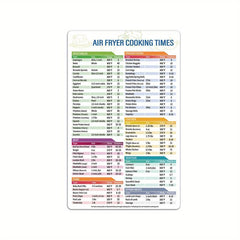 2pcs Magnetic Cheat Sheet Set for Air Fryers Reference Guide Cooking Times