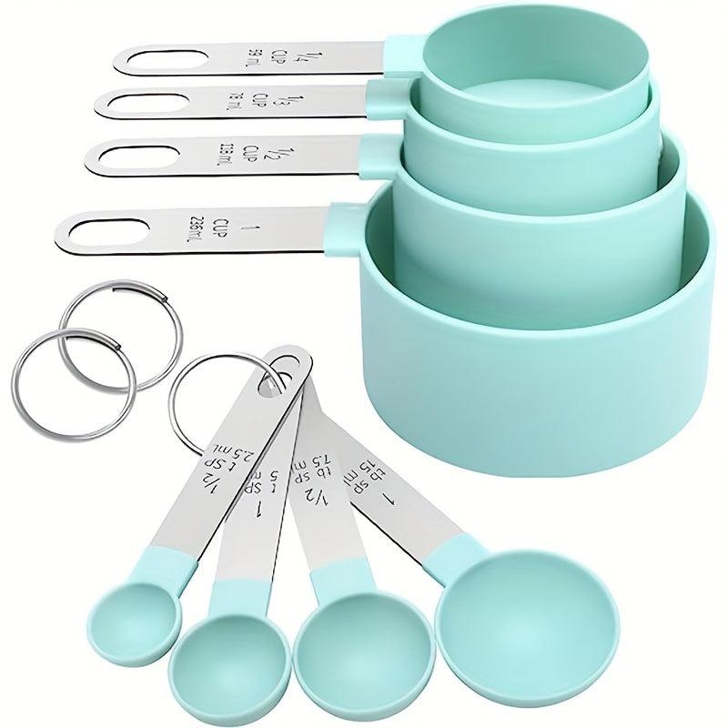 8pcs Measuring Cups & Spoons Set Multifunctional Plastic Measuring Spoon