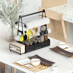 Large Grill Utensil Caddy with Hooks & Towel Holder for Outdoor Grilling
