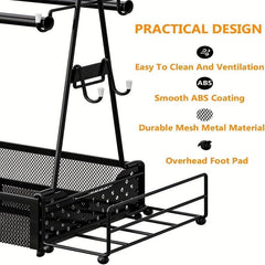 Large Grill Utensil Caddy with Hooks & Towel Holder for Outdoor Grilling