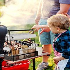 Large Grill Utensil Caddy with Hooks & Towel Holder for Outdoor Grilling