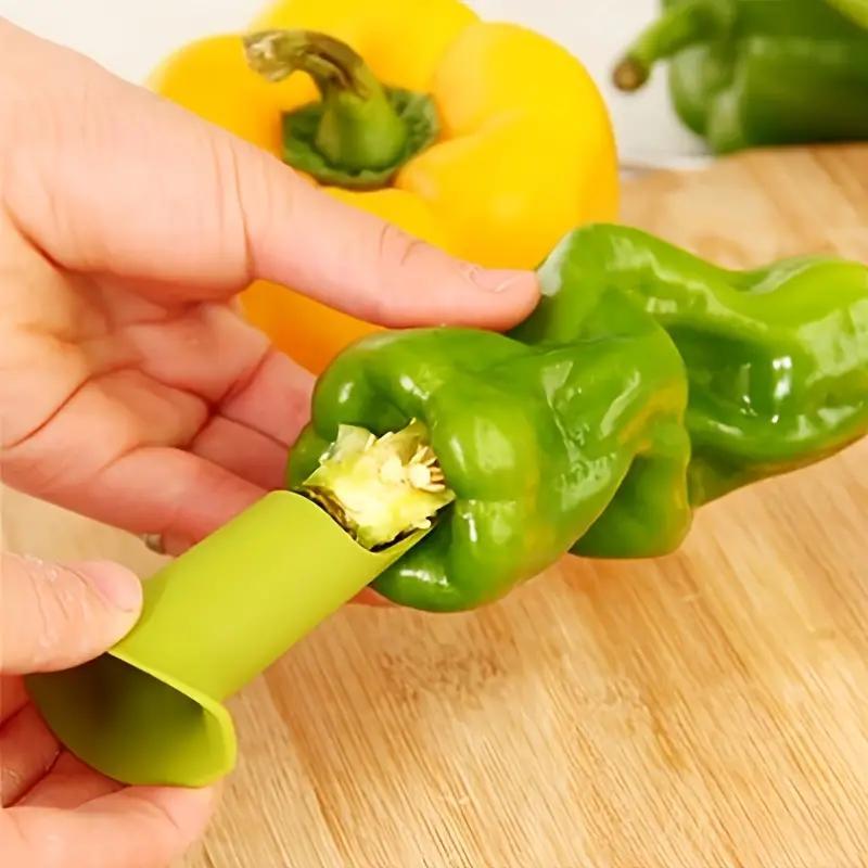 2pcs Pepper Corer and Seed Remover Plastic Tool for Kitchen and Garden
