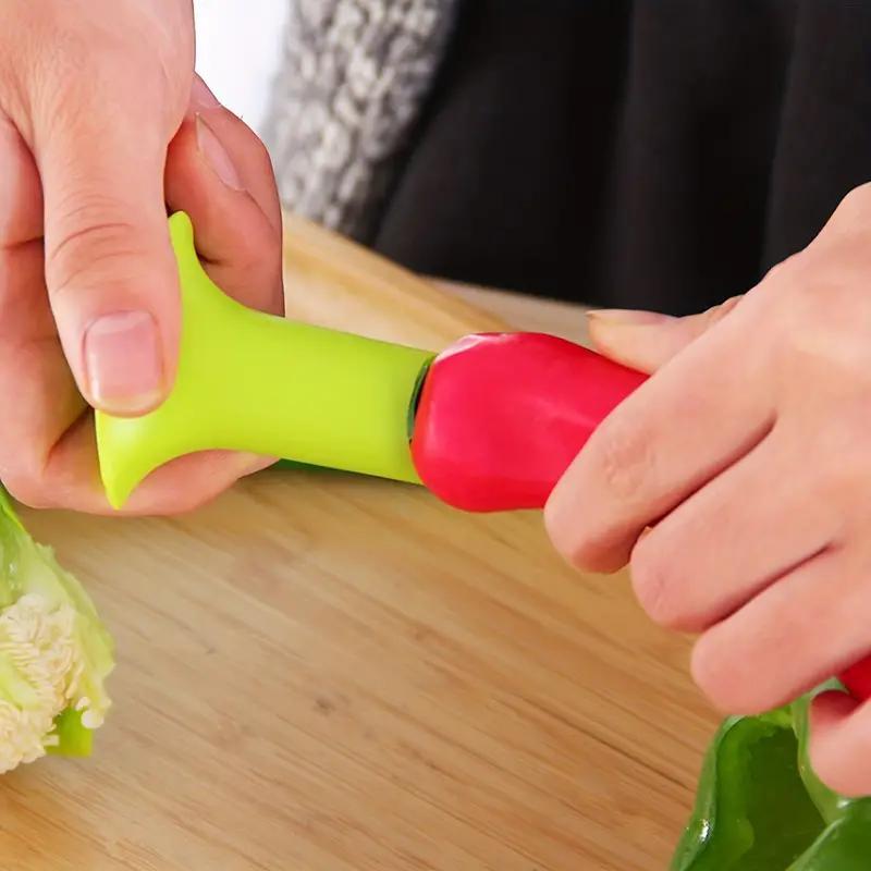 2pcs Pepper Corer and Seed Remover Plastic Tool for Kitchen and Garden