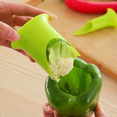 2pcs Pepper Corer and Seed Remover Plastic Tool for Kitchen and Garden