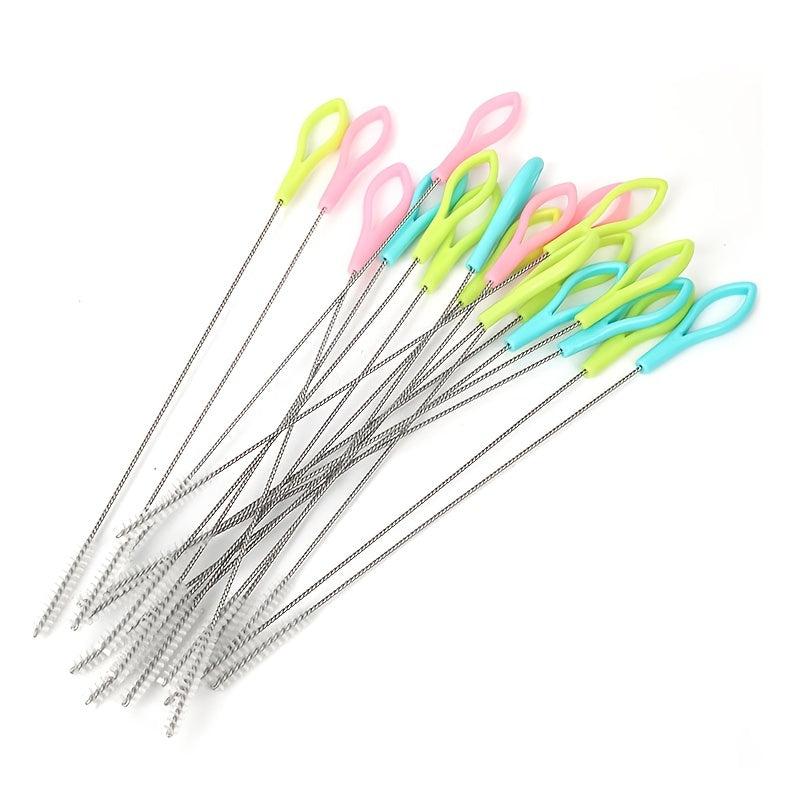 Metal Straw Cleaner Brush Set Stainless Steel Nylon Bristles Cleaning Tool