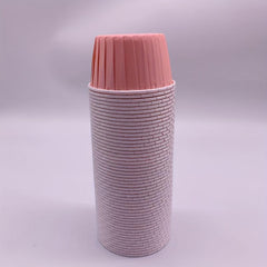 50pcs Curled Edge Cake Cups With Lids Heat Resistant Small Muffin Molds