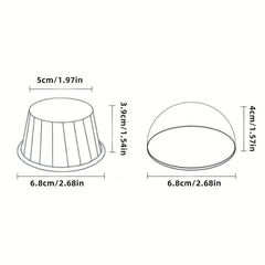 50pcs Curled Edge Cake Cups With Lids Heat Resistant Small Muffin Molds