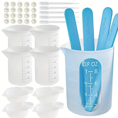 Nicpro Silicone Measuring Cup Kit 500ml & 100ml for Epoxy Mixing