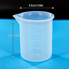 Nicpro Silicone Measuring Cup Kit 500ml & 100ml for Epoxy Mixing
