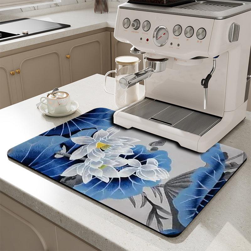 Rubber Drying Mat Kitchen Countertop Absorbent Pad Soft Diatom Mud Drain Pad